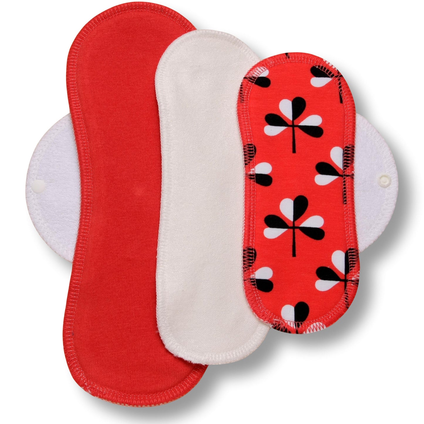 Reusable Cloth Menstrual Pads for Period with Wings; Washable Sanitary Towels for Women, Girls and Teens, Organic Cotton or Bamboo Feminine Liners MADE IN EU; for light and heavy flow, incontinence