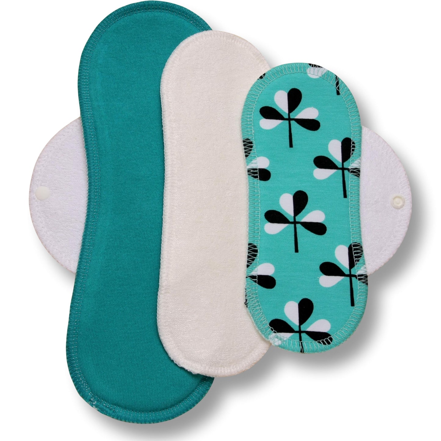Reusable Cloth Menstrual Pads for Period with Wings; Washable Sanitary Towels for Women, Girls and Teens, Organic Cotton or Bamboo Feminine Liners MADE IN EU; for light and heavy flow, incontinence