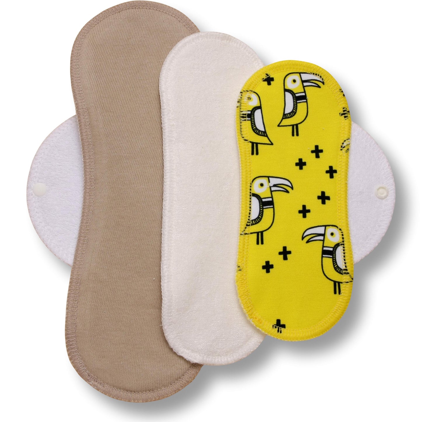 Reusable Cloth Menstrual Pads for Period with Wings; Washable Sanitary Towels for Women, Girls and Teens, Organic Cotton or Bamboo Feminine Liners MADE IN EU; for light and heavy flow, incontinence