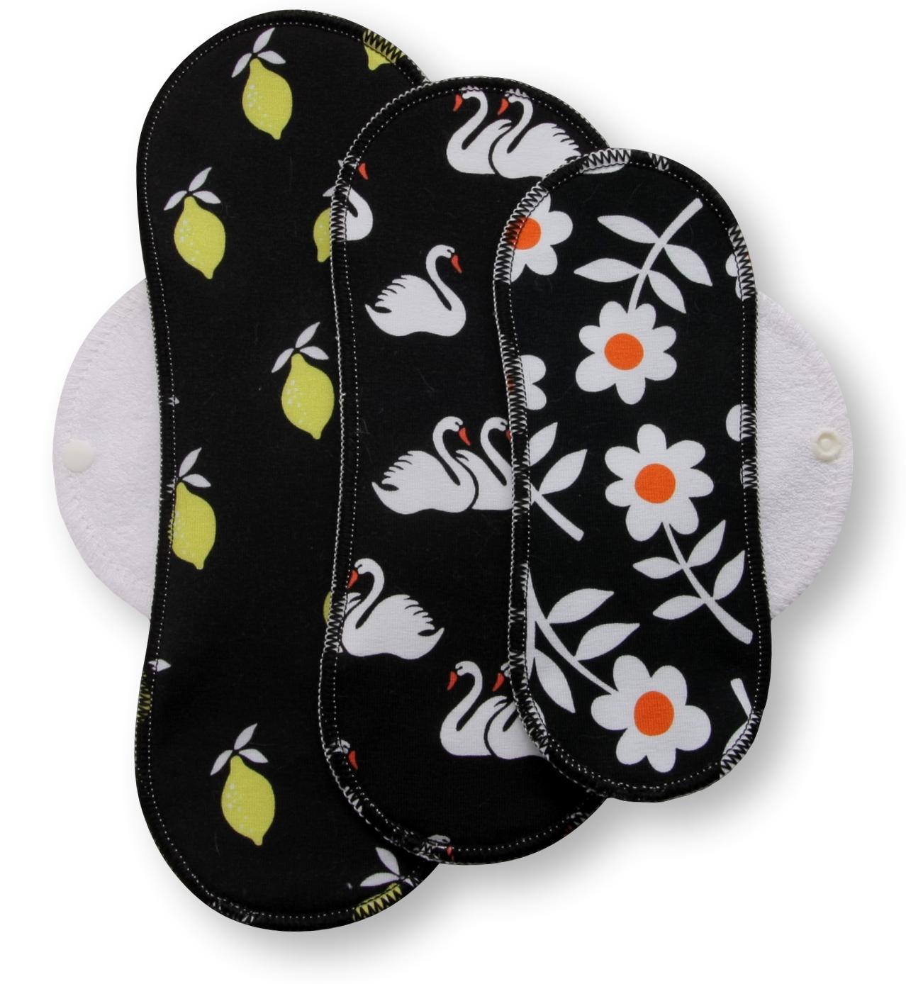Racman Reusable Cloth Menstrual Pads for Period with Wings; Washable Sanitary Towels for Women, Girls and Teens, Organic Cotton or Bamboo Feminine Liners MADE IN EU; for light and heavy flow, incontinence; also proudly manufactured under other trusted brand names like Natissy