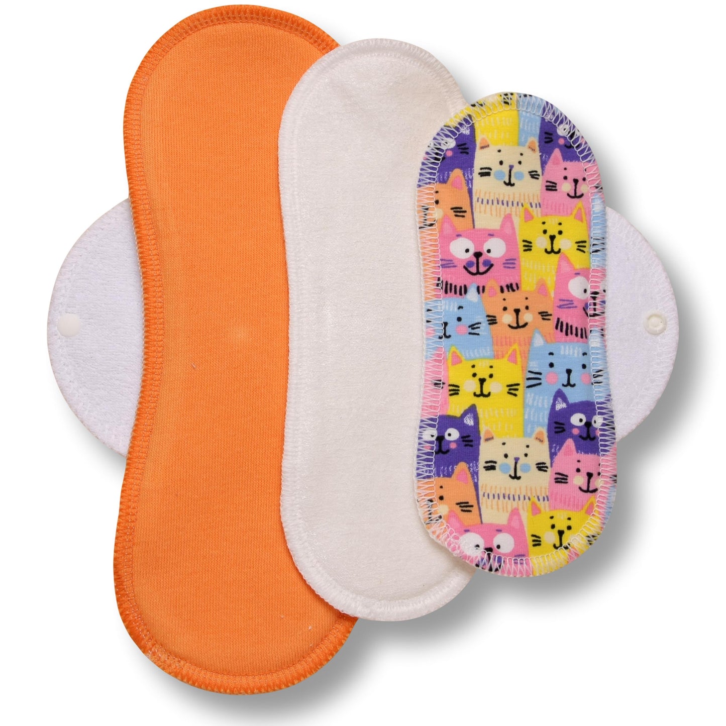 Reusable Cloth Menstrual Pads for Period with Wings; Washable Sanitary Towels for Women, Girls and Teens, Organic Cotton or Bamboo Feminine Liners MADE IN EU; for light and heavy flow, incontinence