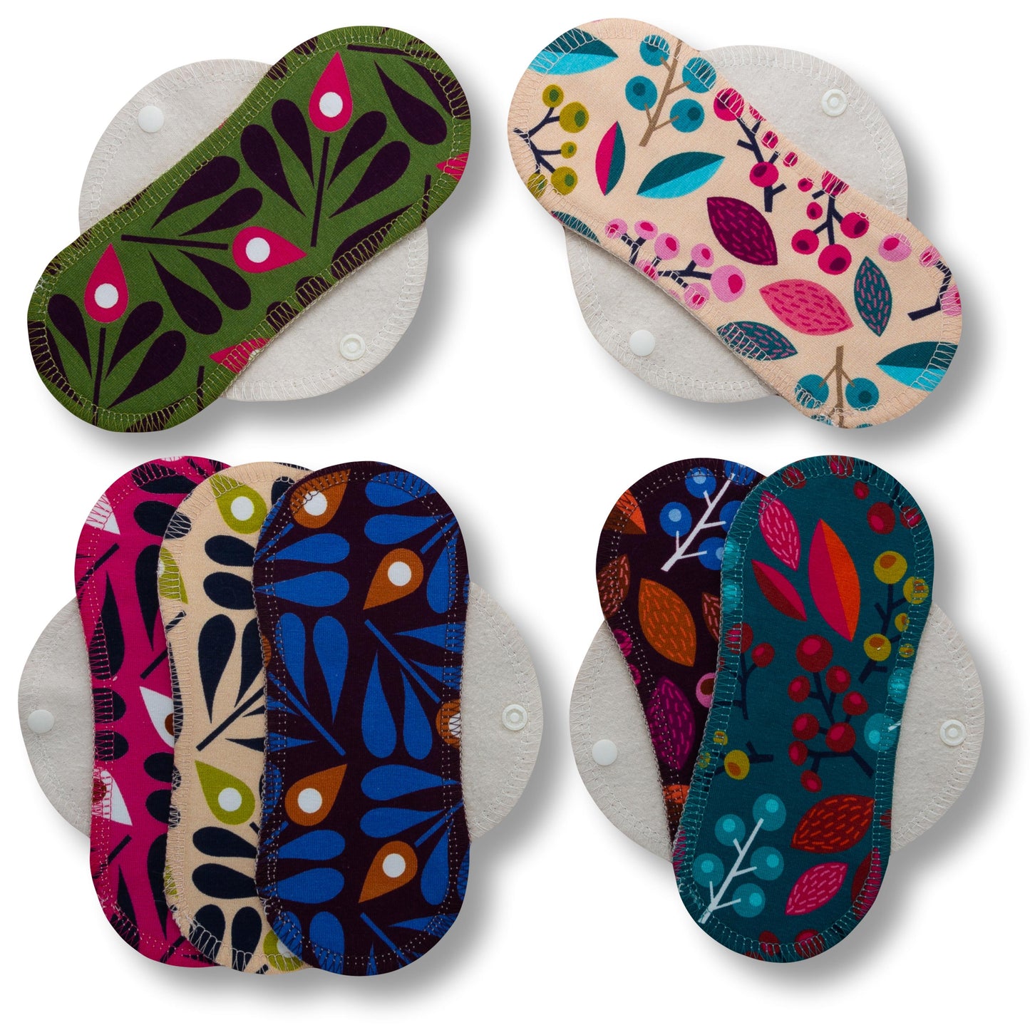 Racman Reusable Cloth Panty Liners with Wings; Thin Washable Daily Pads for Women, Girls and Teens, Organic Cotton or Bamboo Feminine Liners for Normal Vaginal Discharge MADE IN EU; NOT for Menstrual Period; also proudly manufactured under other trusted brand names like Natissy