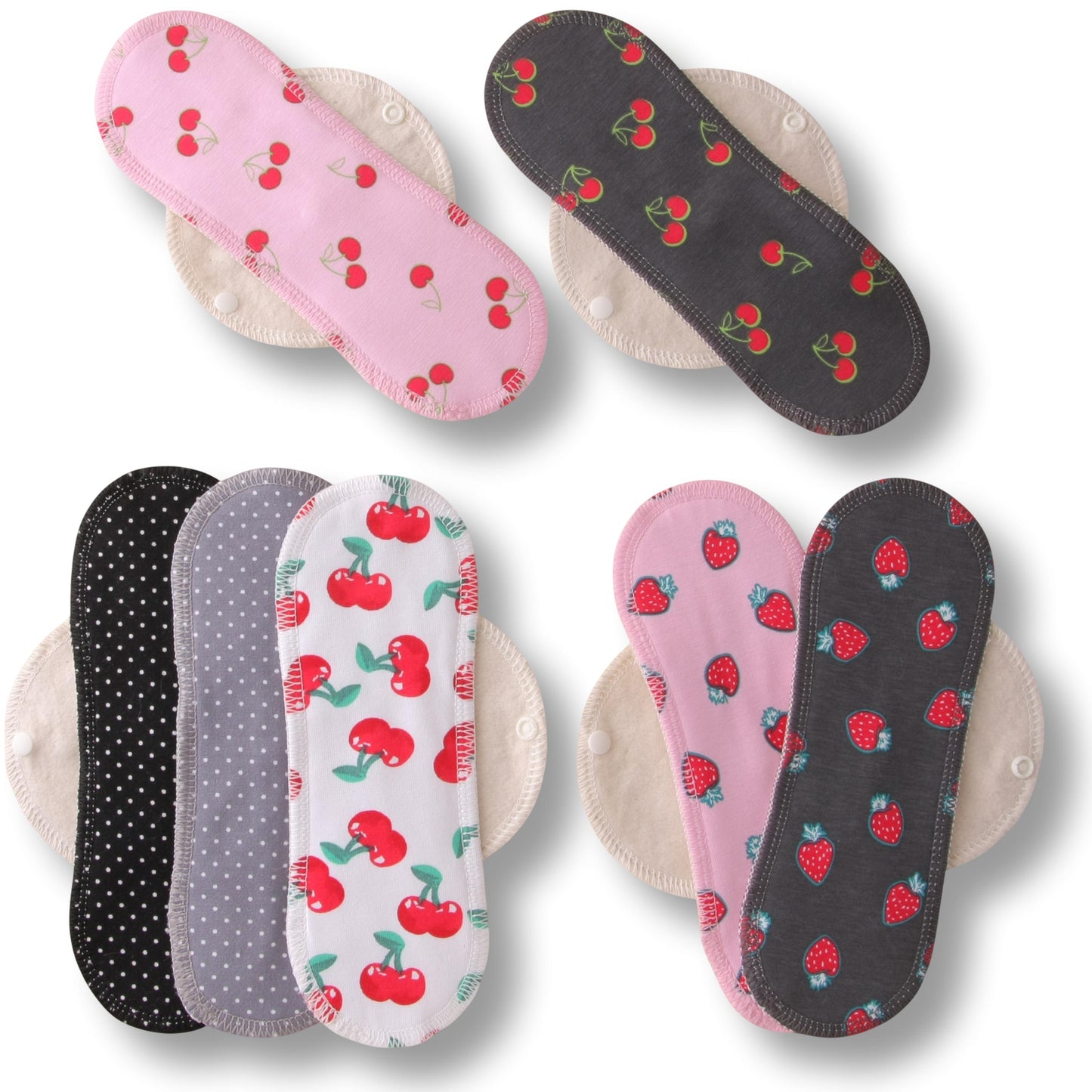Racman Reusable Cloth Panty Liners with Wings; Thin Washable Daily Pads for Women, Girls and Teens, Organic Cotton or Bamboo Feminine Liners for Normal Vaginal Discharge MADE IN EU; NOT for Menstrual Period; also proudly manufactured under other trusted brand names like Natissy