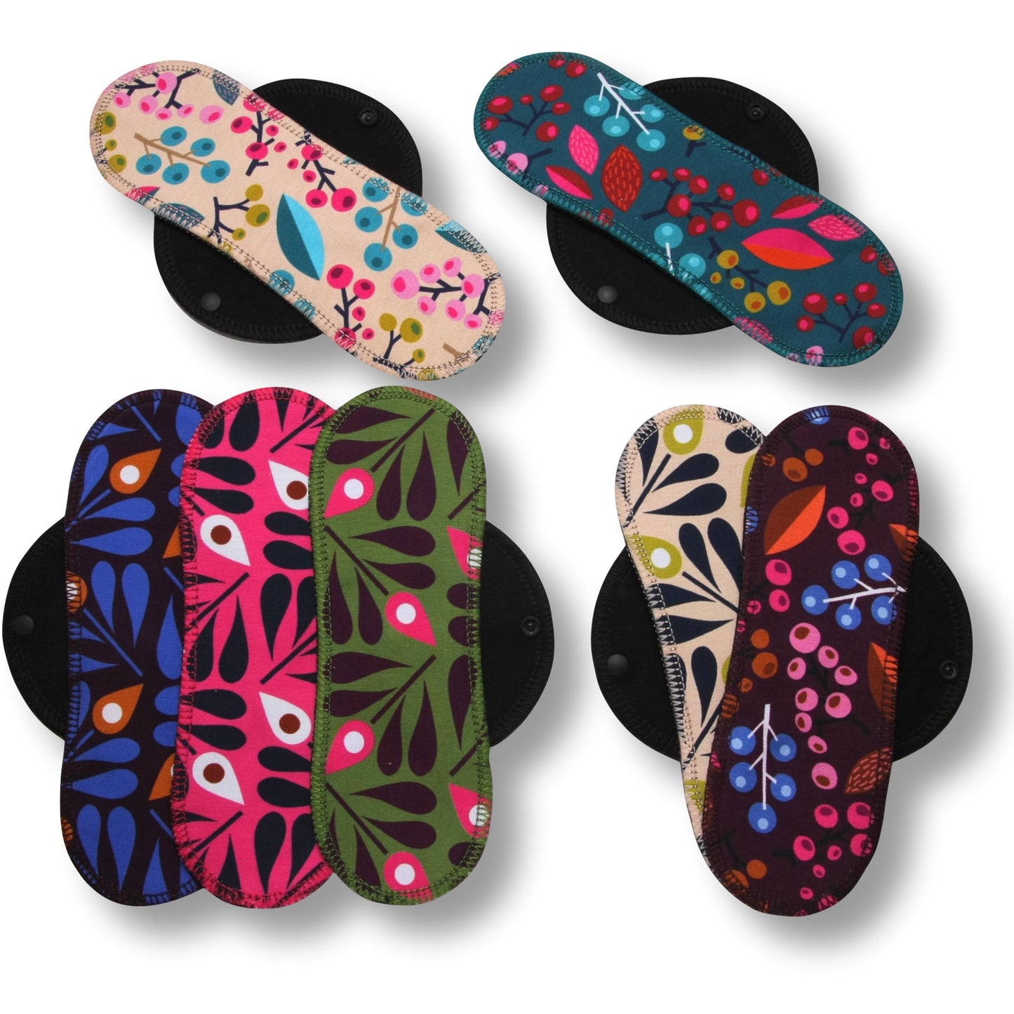 Racman Reusable Cloth Panty Liners with Wings; Thin Washable Daily Pads for Women, Girls and Teens, Organic Cotton or Bamboo Feminine Liners for Normal Vaginal Discharge MADE IN EU; NOT for Menstrual Period; also proudly manufactured under other trusted brand names like Natissy