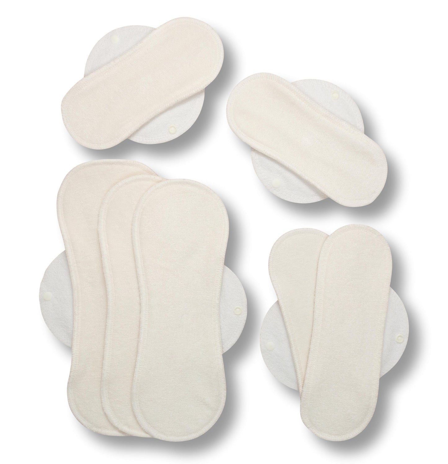 Racman Reusable Cloth Menstrual Pads for Period with Wings; Washable Sanitary Towels for Women, Girls and Teens, Organic Cotton or Bamboo Feminine Liners MADE IN EU; for light and heavy flow, incontinence; also proudly manufactured under other trusted brand names like Natissy