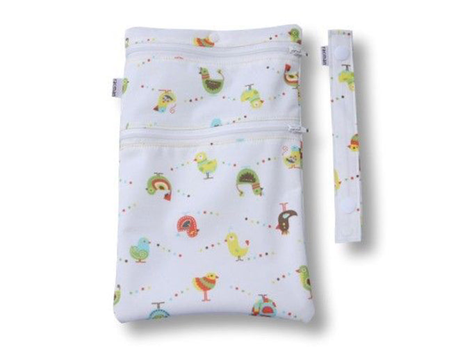 Washable Sanitary Waterproof Wet Bag with Strap for Discreetly Storing Clean and Used Reusable Cloth Menstrual Period Pads for Women and Washable Feminine Daily Panty Liners for Vaginal Discharge