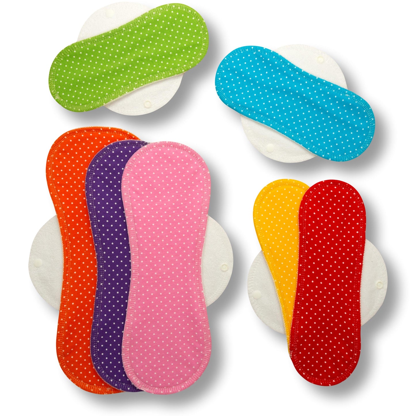 Racman Reusable Cloth Menstrual Pads for Period with Wings; Washable Sanitary Towels for Women, Girls and Teens, Organic Cotton or Bamboo Feminine Liners MADE IN EU; for light and heavy flow, incontinence; also proudly manufactured under other trusted brand names like Natissy