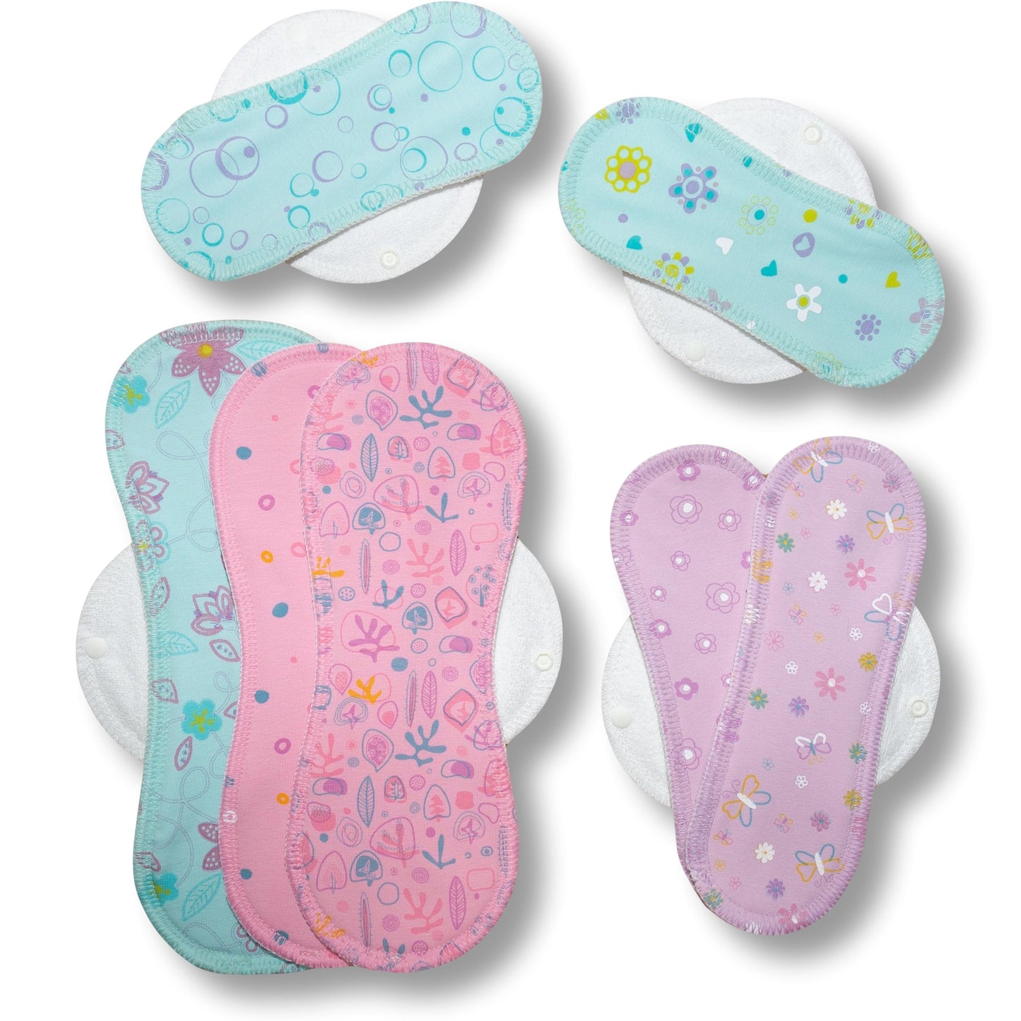 Racman Reusable Cloth Menstrual Pads for Period with Wings; Washable Sanitary Towels for Women, Girls and Teens, Organic Cotton or Bamboo Feminine Liners MADE IN EU; for light and heavy flow, incontinence; also proudly manufactured under other trusted brand names like Natissy