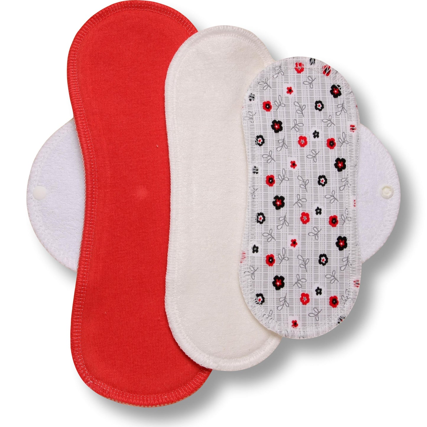 Reusable Cloth Menstrual Pads for Period with Wings; Washable Sanitary Towels for Women, Girls and Teens, Organic Cotton or Bamboo Feminine Liners MADE IN EU; for light and heavy flow, incontinence