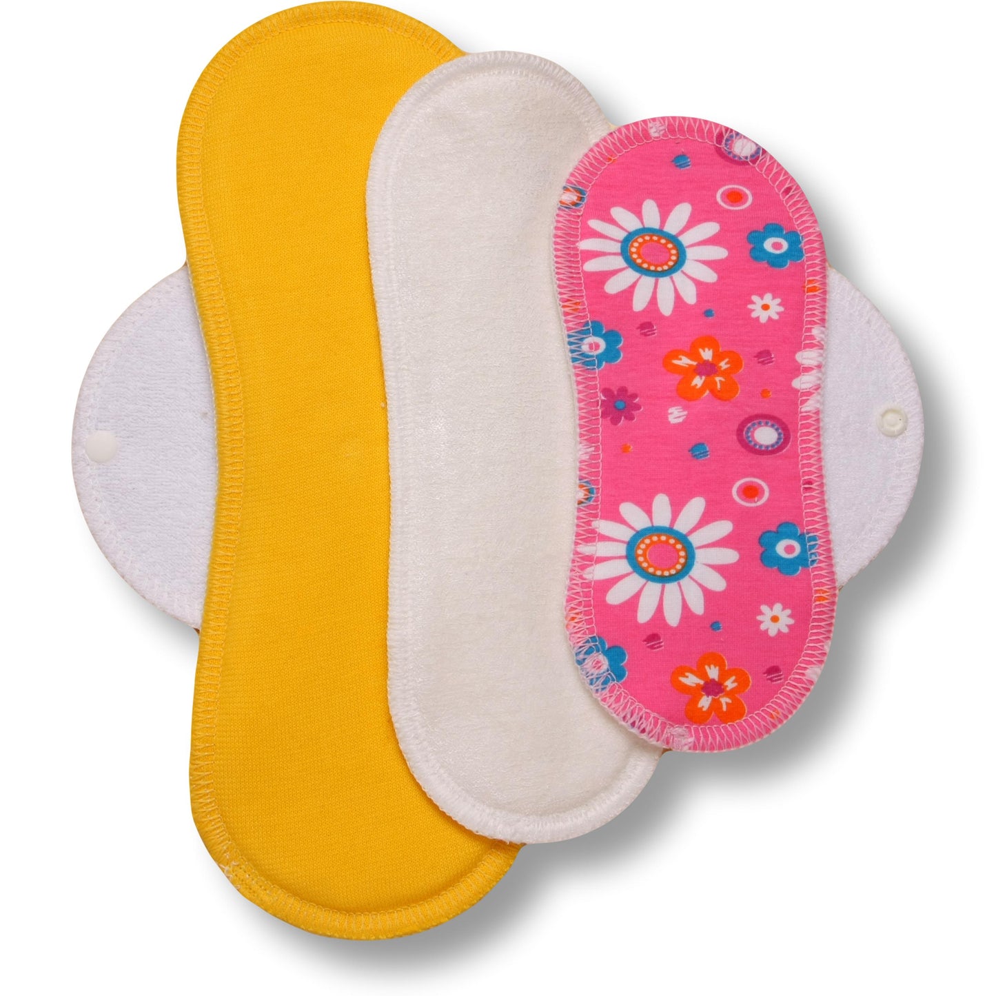 Reusable Cloth Menstrual Pads for Period with Wings; Washable Sanitary Towels for Women, Girls and Teens, Organic Cotton or Bamboo Feminine Liners MADE IN EU; for light and heavy flow, incontinence