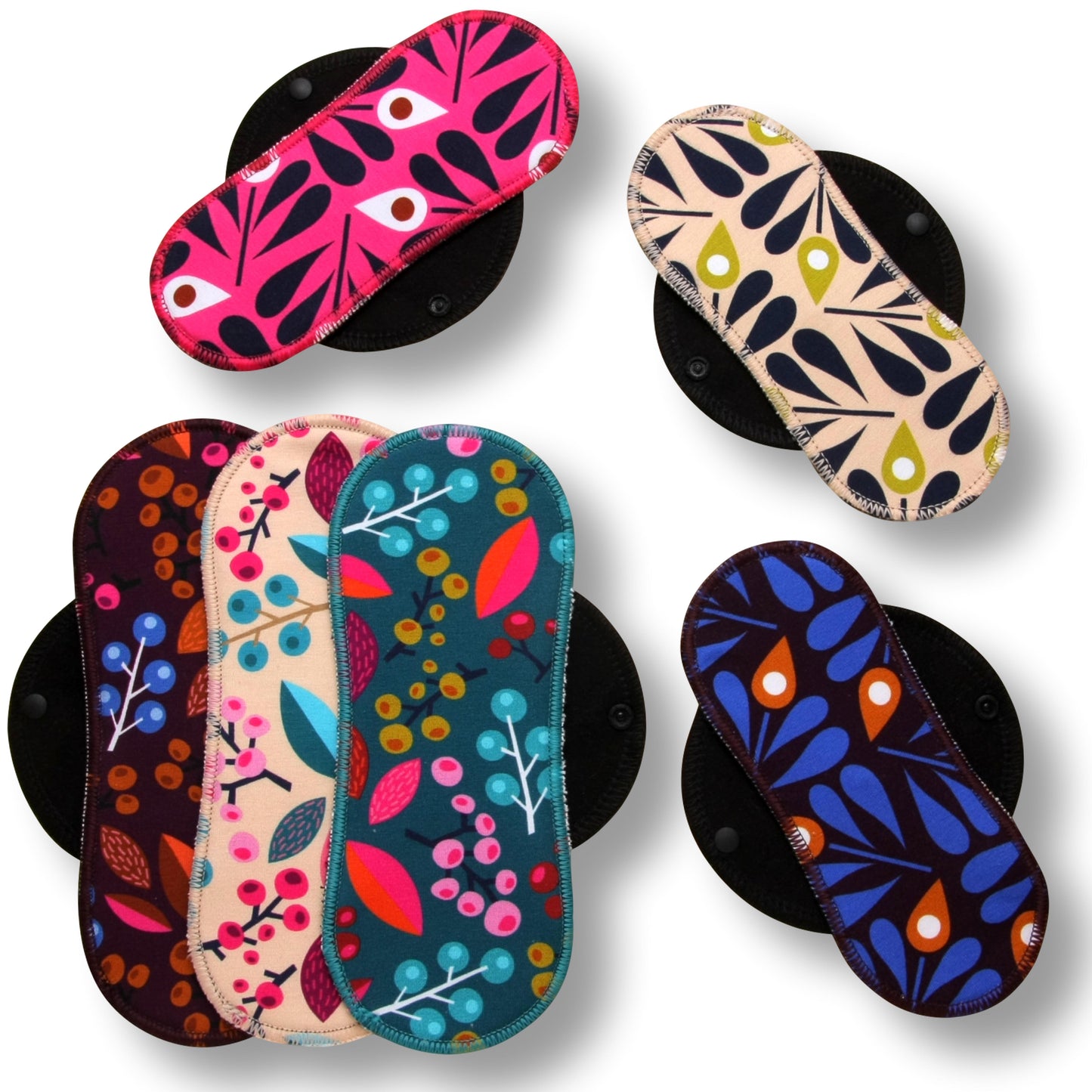 Racman Reusable Cloth Menstrual Pads for Period with Wings; Washable Sanitary Towels for Women, Girls and Teens, Organic Cotton or Bamboo Feminine Liners MADE IN EU; for light and heavy flow, incontinence; also proudly manufactured under other trusted brand names like Natissy