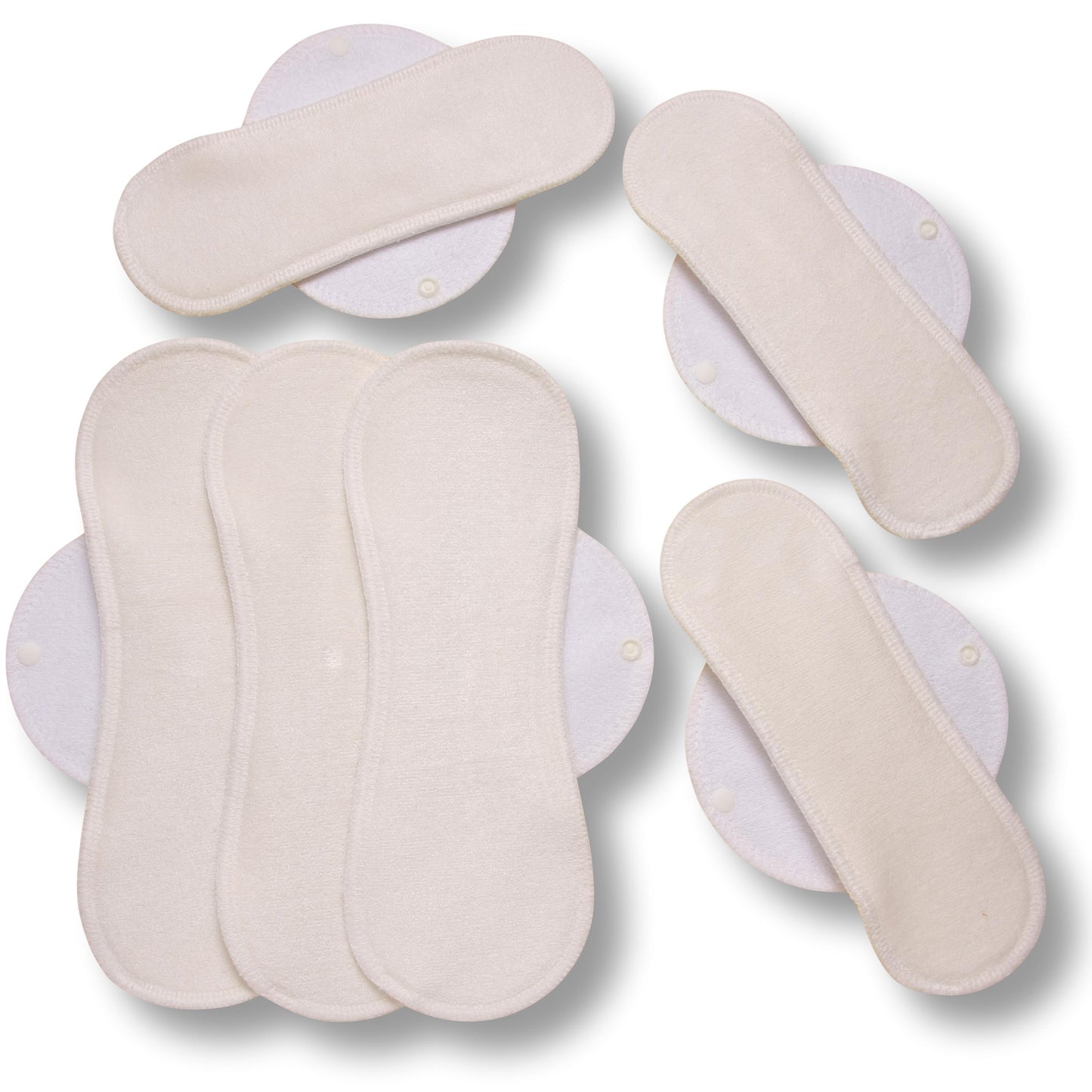 Racman Reusable Cloth Menstrual Pads for Period with Wings; Washable Sanitary Towels for Women, Girls and Teens, Organic Cotton or Bamboo Feminine Liners MADE IN EU; for light and heavy flow, incontinence; also proudly manufactured under other trusted brand names like Natissy