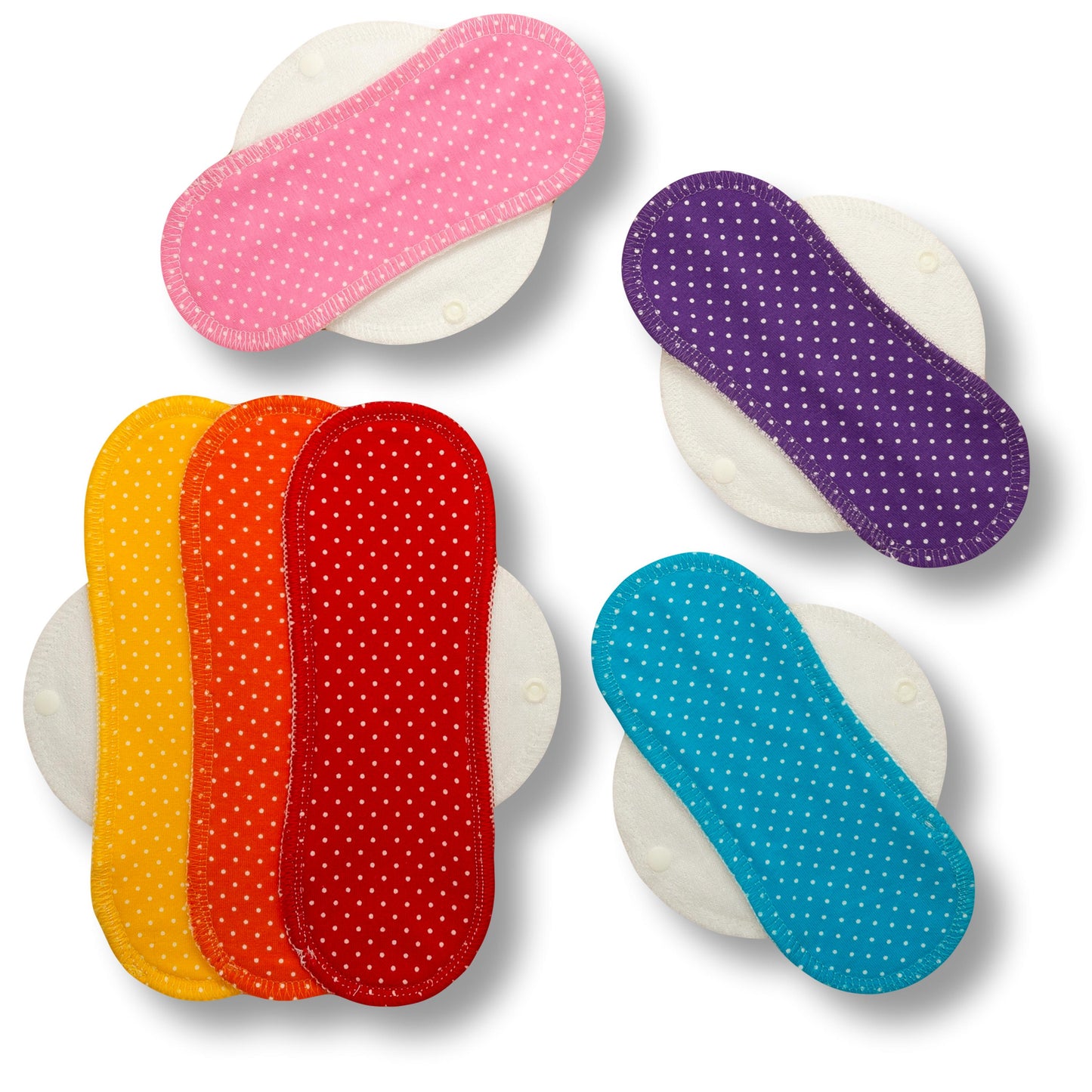 Racman Reusable Cloth Menstrual Pads for Period with Wings; Washable Sanitary Towels for Women, Girls and Teens, Organic Cotton or Bamboo Feminine Liners MADE IN EU; for light and heavy flow, incontinence; also proudly manufactured under other trusted brand names like Natissy