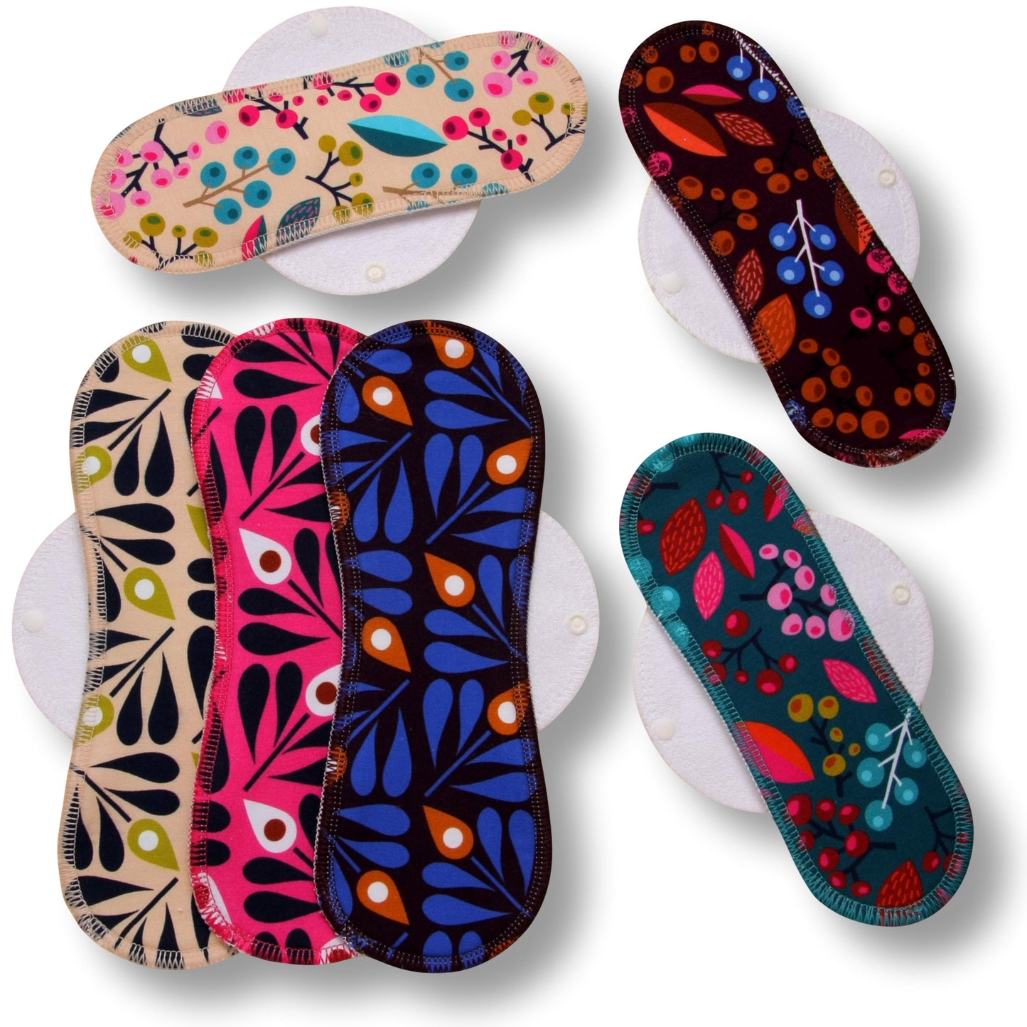 Racman Reusable Cloth Menstrual Pads for Period with Wings; Washable Sanitary Towels for Women, Girls and Teens, Organic Cotton or Bamboo Feminine Liners MADE IN EU; for light and heavy flow, incontinence; also proudly manufactured under other trusted brand names like Natissy