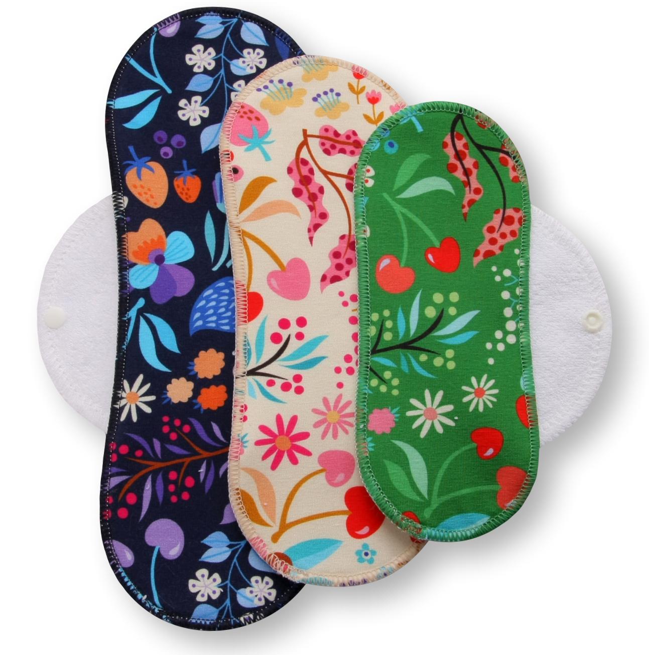 Racman Reusable Cloth Menstrual Pads for Period with Wings; Washable Sanitary Towels for Women, Girls and Teens, Organic Cotton or Bamboo Feminine Liners MADE IN EU; for light and heavy flow, incontinence; also proudly manufactured under other trusted brand names like Natissy