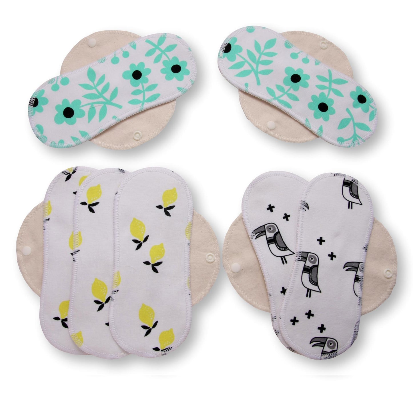 Racman Reusable Cloth Panty Liners with Wings; Thin Washable Daily Pads for Women, Girls and Teens, Organic Cotton or Bamboo Feminine Liners for Normal Vaginal Discharge MADE IN EU; NOT for Menstrual Period; also proudly manufactured under other trusted brand names like Natissy