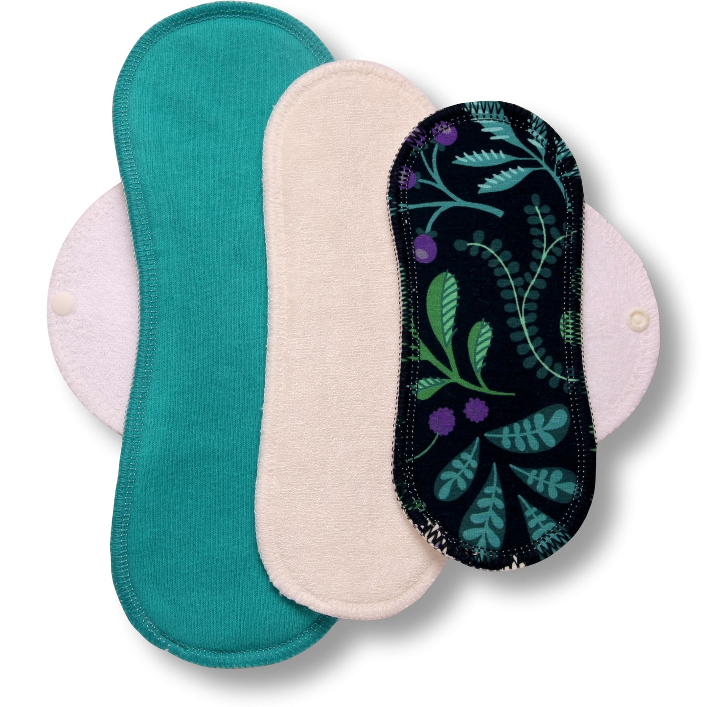 Reusable Cloth Menstrual Pads for Period with Wings; Washable Sanitary Towels for Women, Girls and Teens, Organic Cotton or Bamboo Feminine Liners MADE IN EU; for light and heavy flow, incontinence