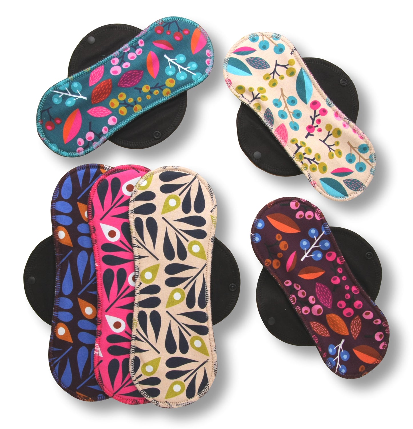 Racman Reusable Cloth Menstrual Pads for Period with Wings; Washable Sanitary Towels for Women, Girls and Teens, Organic Cotton or Bamboo Feminine Liners MADE IN EU; for light and heavy flow, incontinence; also proudly manufactured under other trusted brand names like Natissy