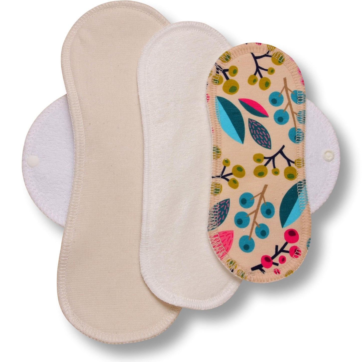 Reusable Cloth Menstrual Pads for Period with Wings; Washable Sanitary Towels for Women, Girls and Teens, Organic Cotton or Bamboo Feminine Liners MADE IN EU; for light and heavy flow, incontinence