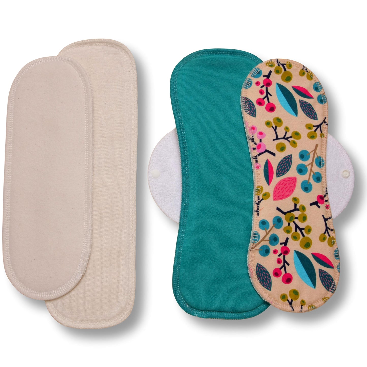 Racman Reusable Cloth Menstrual Pads for Period with Wings; Washable Sanitary Towels for Women, Girls and Teens, Organic Cotton or Bamboo Feminine Liners MADE IN EU; for light and heavy flow, incontinence; also proudly manufactured under other trusted brand names like Natissy