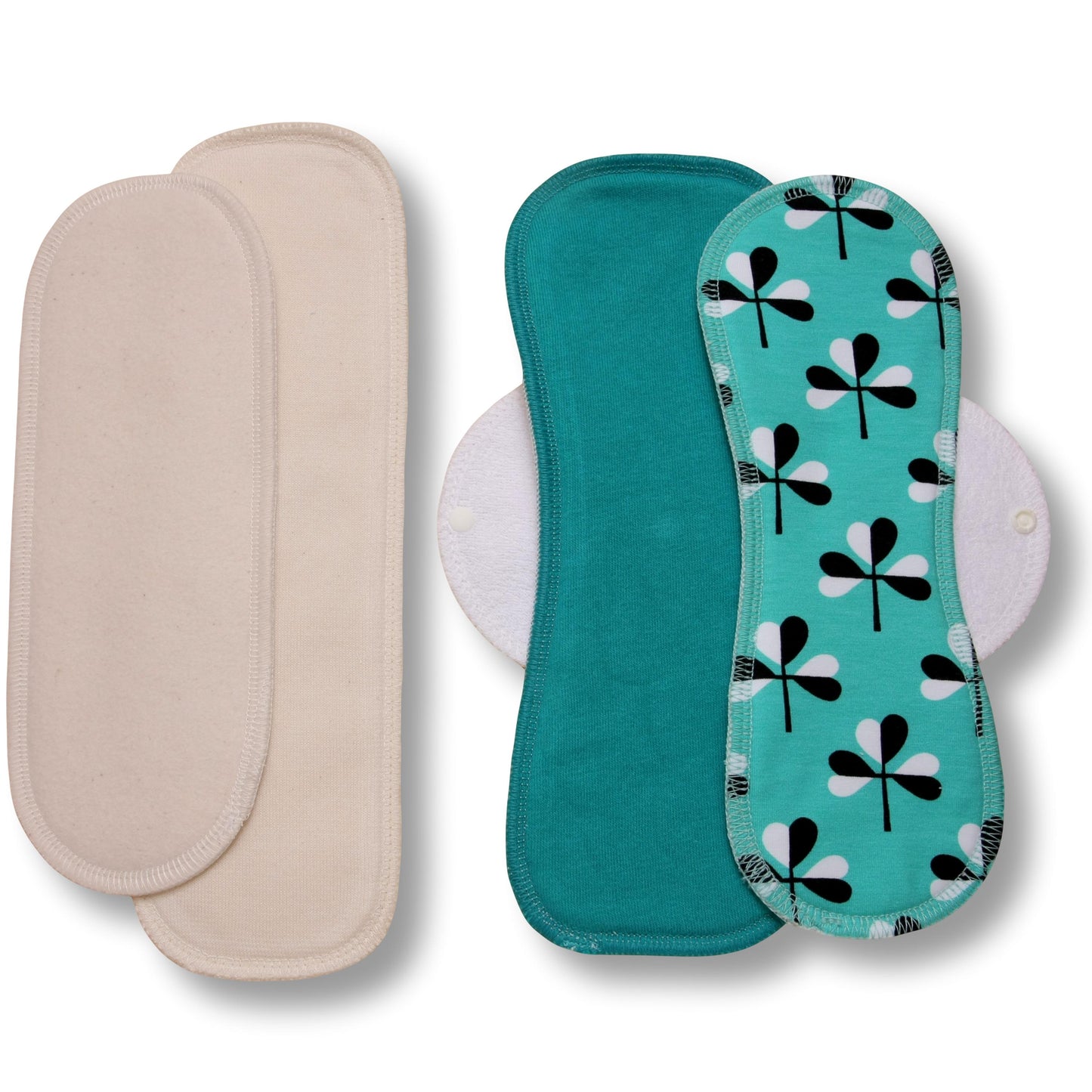 Racman Reusable Cloth Menstrual Pads for Period with Wings; Washable Sanitary Towels for Women, Girls and Teens, Organic Cotton or Bamboo Feminine Liners MADE IN EU; for light and heavy flow, incontinence; also proudly manufactured under other trusted brand names like Natissy