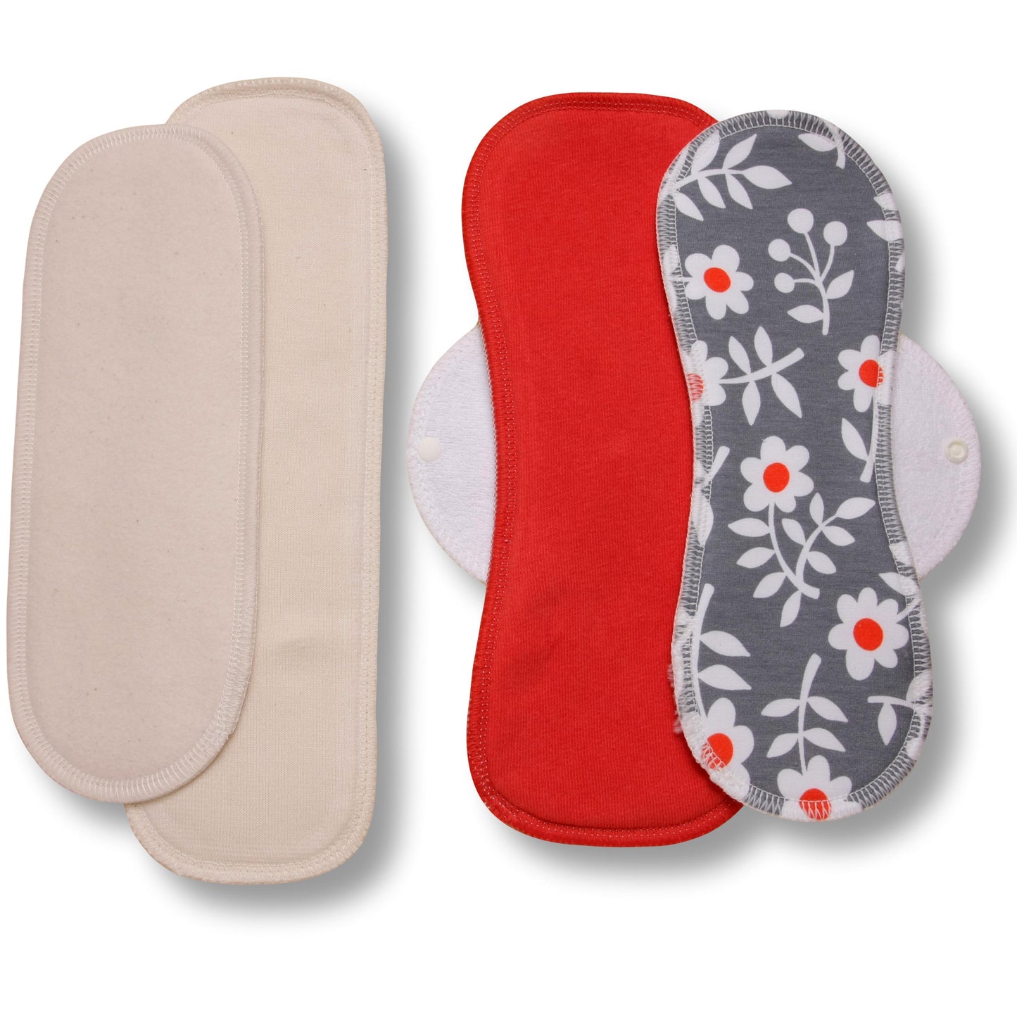 Racman Reusable Cloth Menstrual Pads for Period with Wings; Washable Sanitary Towels for Women, Girls and Teens, Organic Cotton or Bamboo Feminine Liners MADE IN EU; for light and heavy flow, incontinence; also proudly manufactured under other trusted brand names like Natissy