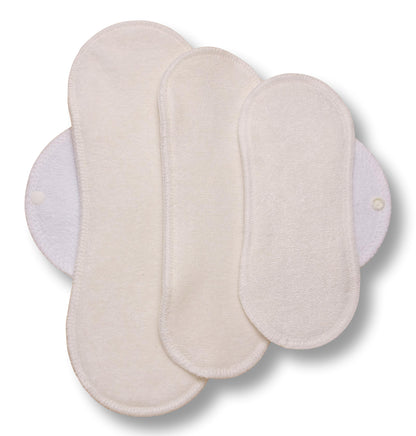 Racman Reusable Cloth Menstrual Pads for Period with Wings; Washable Sanitary Towels for Women, Girls and Teens, Organic Cotton or Bamboo Feminine Liners MADE IN EU; for light and heavy flow, incontinence; also proudly manufactured under other trusted brand names like Natissy