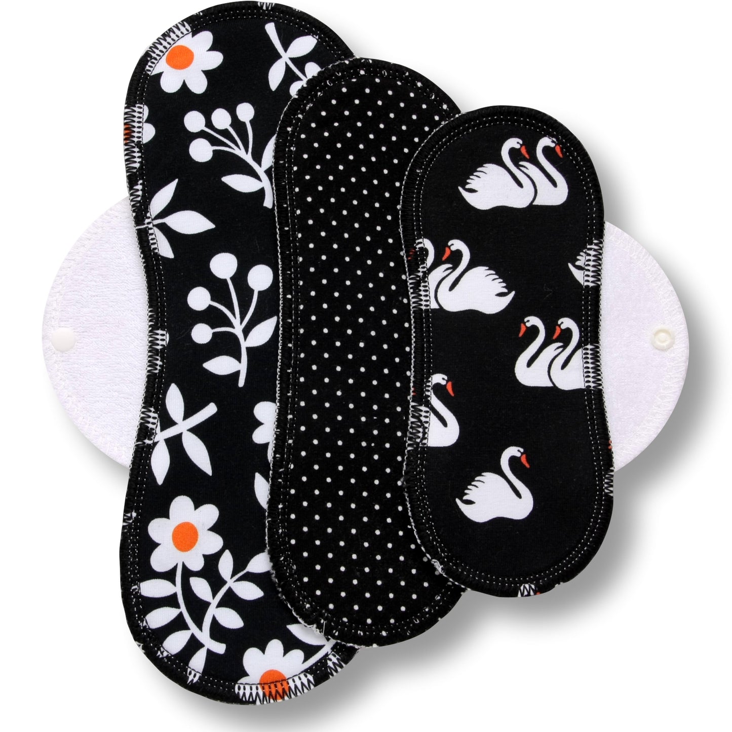 Racman Reusable Cloth Menstrual Pads for Period with Wings; Washable Sanitary Towels for Women, Girls and Teens, Organic Cotton or Bamboo Feminine Liners MADE IN EU; for light and heavy flow, incontinence; also proudly manufactured under other trusted brand names like Natissy