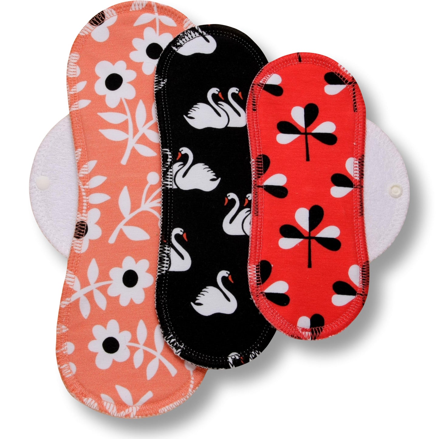 Racman Reusable Cloth Menstrual Pads for Period with Wings; Washable Sanitary Towels for Women, Girls and Teens, Organic Cotton or Bamboo Feminine Liners MADE IN EU; for light and heavy flow, incontinence; also proudly manufactured under other trusted brand names like Natissy