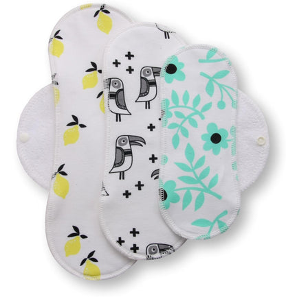 Racman Reusable Cloth Menstrual Pads for Period with Wings; Washable Sanitary Towels for Women, Girls and Teens, Organic Cotton or Bamboo Feminine Liners MADE IN EU; for light and heavy flow, incontinence; also proudly manufactured under other trusted brand names like Natissy