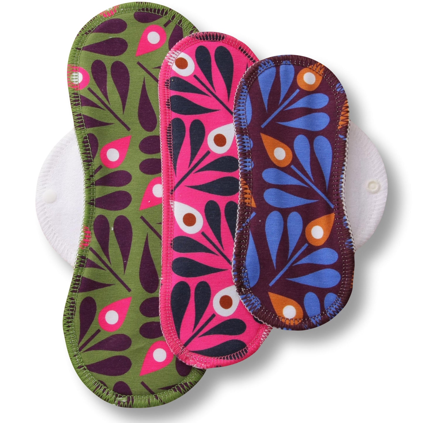 Racman Reusable Cloth Menstrual Pads for Period with Wings; Washable Sanitary Towels for Women, Girls and Teens, Organic Cotton or Bamboo Feminine Liners MADE IN EU; for light and heavy flow, incontinence; also proudly manufactured under other trusted brand names like Natissy