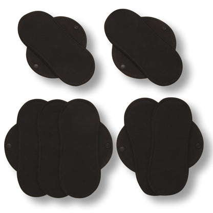 Racman Reusable Cloth Panty Liners with Wings; Thin Washable Daily Pads for Women, Girls and Teens, Organic Cotton or Bamboo Feminine Liners for Normal Vaginal Discharge MADE IN EU; NOT for Menstrual Period; also proudly manufactured under other trusted brand names like Natissy