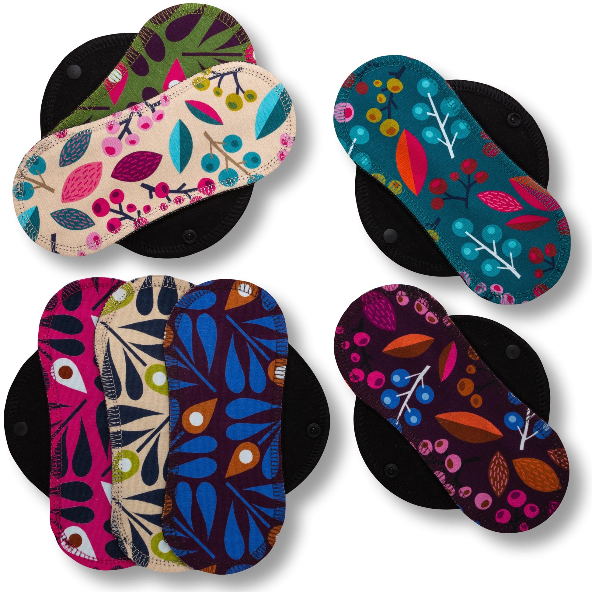 Racman Reusable Cloth Panty Liners with Wings; Thin Washable Daily Pads for Women, Girls and Teens, Organic Cotton or Bamboo Feminine Liners for Normal Vaginal Discharge MADE IN EU; NOT for Menstrual Period; also proudly manufactured under other trusted brand names like Natissy