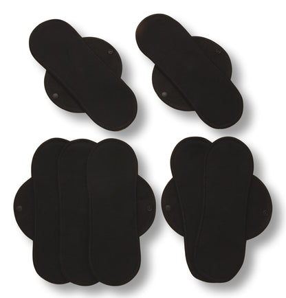 Racman Reusable Cloth Panty Liners with Wings; Thin Washable Daily Pads for Women, Girls and Teens, Organic Cotton or Bamboo Feminine Liners for Normal Vaginal Discharge MADE IN EU; NOT for Menstrual Period; also proudly manufactured under other trusted brand names like Natissy