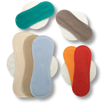 Racman Reusable Cloth Menstrual Pads for Period with Wings; Washable Sanitary Towels for Women, Girls and Teens, Organic Cotton or Bamboo Feminine Liners MADE IN EU; for light and heavy flow, incontinence; also proudly manufactured under other trusted brand names like Natissy