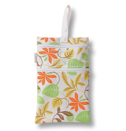 Washable Sanitary Waterproof Wet Bag with Strap for Discreetly Storing Clean and Used Reusable Cloth Menstrual Period Pads for Women and Washable Feminine Daily Panty Liners for Vaginal Discharge  