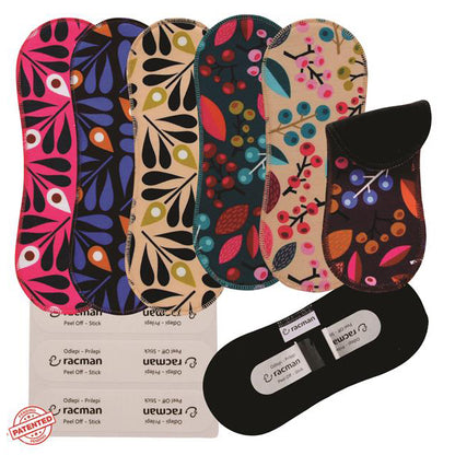 Wingless Reusable Cloth Menstrual Pads for Period with Adhesive Stickers; Wingless Washable Sanitary Towels for Women, Girls and Teens, Organic Cotton or Bamboo Feminine Liners MADE IN EU; for light and heavy flow, incontinence