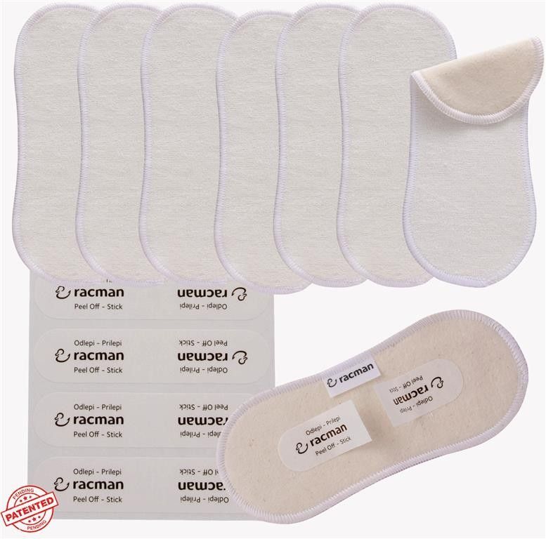 Wingless Reusable Cloth Panty Liners with Adhesive Stickers; Wingless Thin Washable Daily Pads for Women, Girls and Teens, Organic Cotton or Bamboo Feminine Liners for Normal Vaginal Discharge MADE IN EU; NOT for Menstrual Period