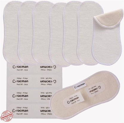 Wingless Reusable Cloth Panty Liners with Adhesive Stickers; Wingless Thin Washable Daily Pads for Women, Girls and Teens, Organic Cotton or Bamboo Feminine Liners for Normal Vaginal Discharge MADE IN EU; NOT for Menstrual Period