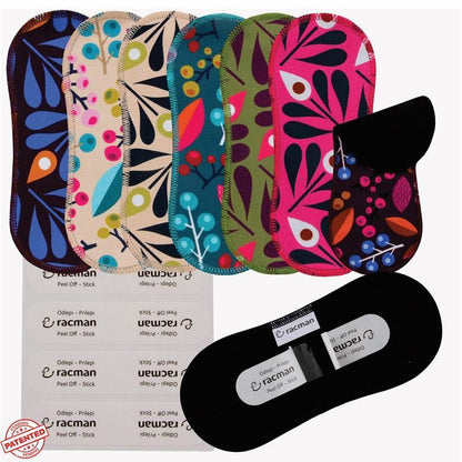 Wingless Reusable Cloth Panty Liners with Adhesive Stickers; Wingless Thin Washable Daily Pads for Women, Girls and Teens, Organic Cotton or Bamboo Feminine Liners for Normal Vaginal Discharge MADE IN EU; NOT for Menstrual Period