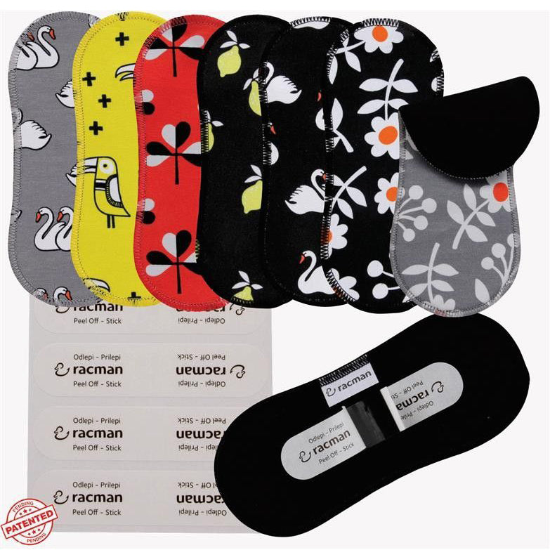 Wingless Reusable Cloth Panty Liners with Adhesive Stickers; Wingless Thin Washable Daily Pads for Women, Girls and Teens, Organic Cotton or Bamboo Feminine Liners for Normal Vaginal Discharge MADE IN EU; NOT for Menstrual Period