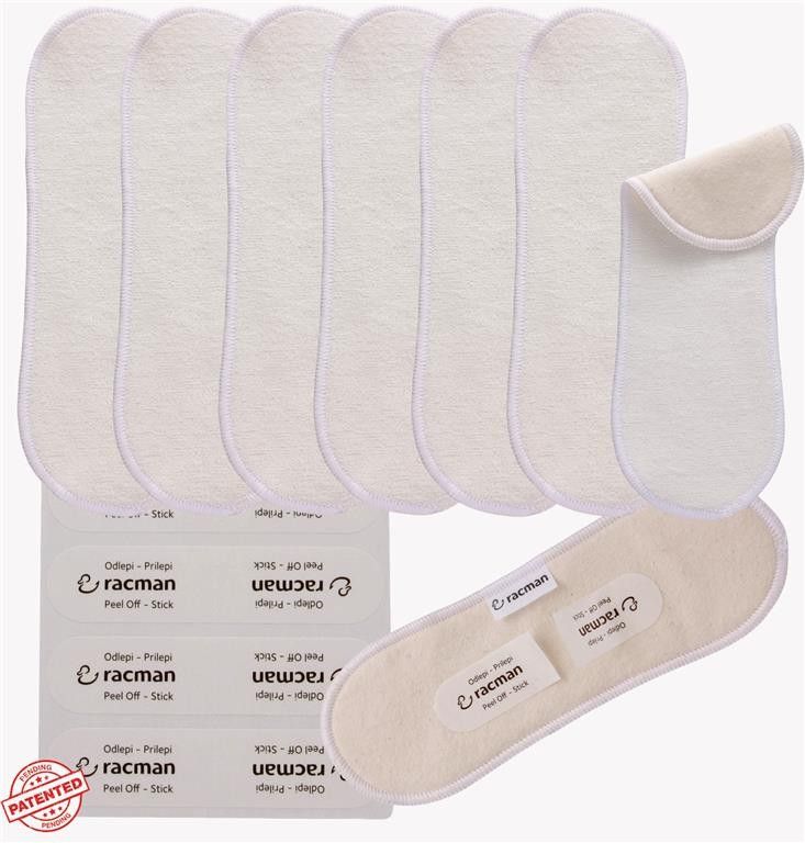 Wingless Reusable Cloth Panty Liners with Adhesive Stickers; Wingless Thin Washable Daily Pads for Women, Girls and Teens, Organic Cotton or Bamboo Feminine Liners for Normal Vaginal Discharge MADE IN EU; NOT for Menstrual Period