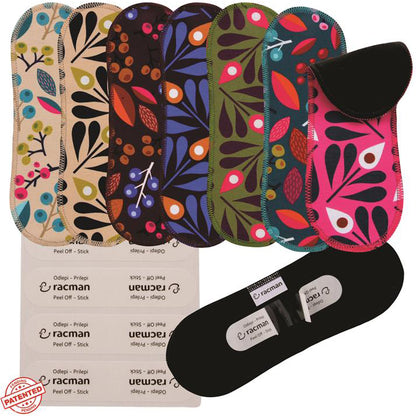 Wingless Reusable Cloth Panty Liners with Adhesive Stickers; Wingless Thin Washable Daily Pads for Women, Girls and Teens, Organic Cotton or Bamboo Feminine Liners for Normal Vaginal Discharge MADE IN EU; NOT for Menstrual Period