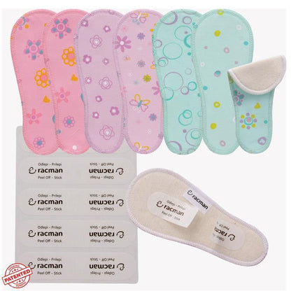 Wingless Reusable Tanga Cloth Panty Liners with Adhesive Stickers for Normal or Heavy Feminine Discharge; Organic Cotton or Bamboo Wingless Washable Daily Thong Pads for Women, Girls and Teens, MADE IN EU; NOT for Menstrual Period