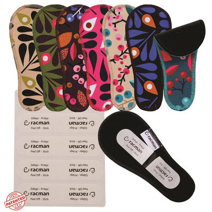 Wingless Reusable Tanga Cloth Panty Liners with Adhesive Stickers for Normal or Heavy Feminine Discharge; Organic Cotton or Bamboo Wingless Washable Daily Thong Pads for Women, Girls and Teens, MADE IN EU; NOT for Menstrual Period