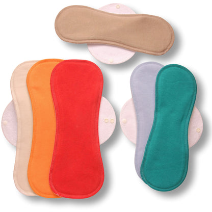 Racman Reusable Cloth Menstrual Pads for Period with Wings; Washable Sanitary Towels for Women, Girls and Teens, Organic Cotton or Bamboo Feminine Liners MADE IN EU; for light and heavy flow, incontinence; also proudly manufactured under other trusted brand names like Natissy