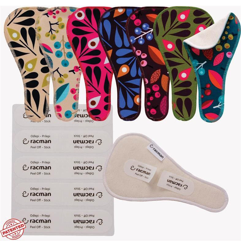 Wingless Camel Toe Reusable Tanga Cloth Panty Liners with Adhesive Stickers for Normal or Heavy Feminine Discharge; Organic Cotton or Bamboo Wingless Camel Toe Washable Daily Thong Pads for Women, Girls and Teens, MADE IN EU; NOT for Menstrual Period