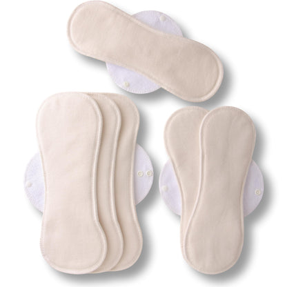 Racman Reusable Cloth Menstrual Pads for Period with Wings; Washable Sanitary Towels for Women, Girls and Teens, Organic Cotton or Bamboo Feminine Liners MADE IN EU; for light and heavy flow, incontinence; also proudly manufactured under other trusted brand names like Natissy
