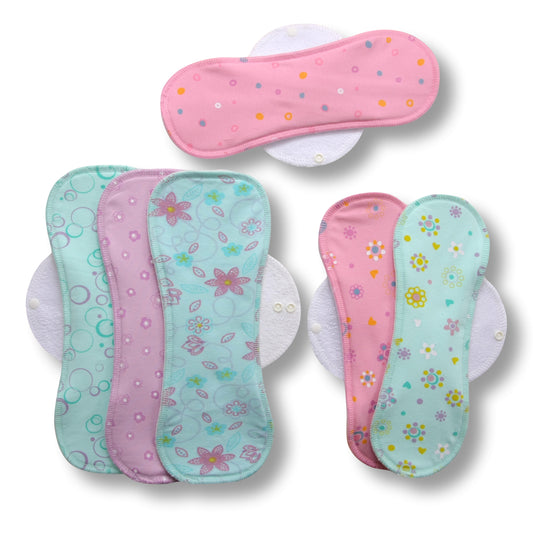 Racman Reusable Cloth Menstrual Pads for Period with Wings; Washable Sanitary Towels for Women, Girls and Teens, Organic Cotton or Bamboo Feminine Liners MADE IN EU; for light and heavy flow, incontinence; also proudly manufactured under other trusted brand names like Natissy
