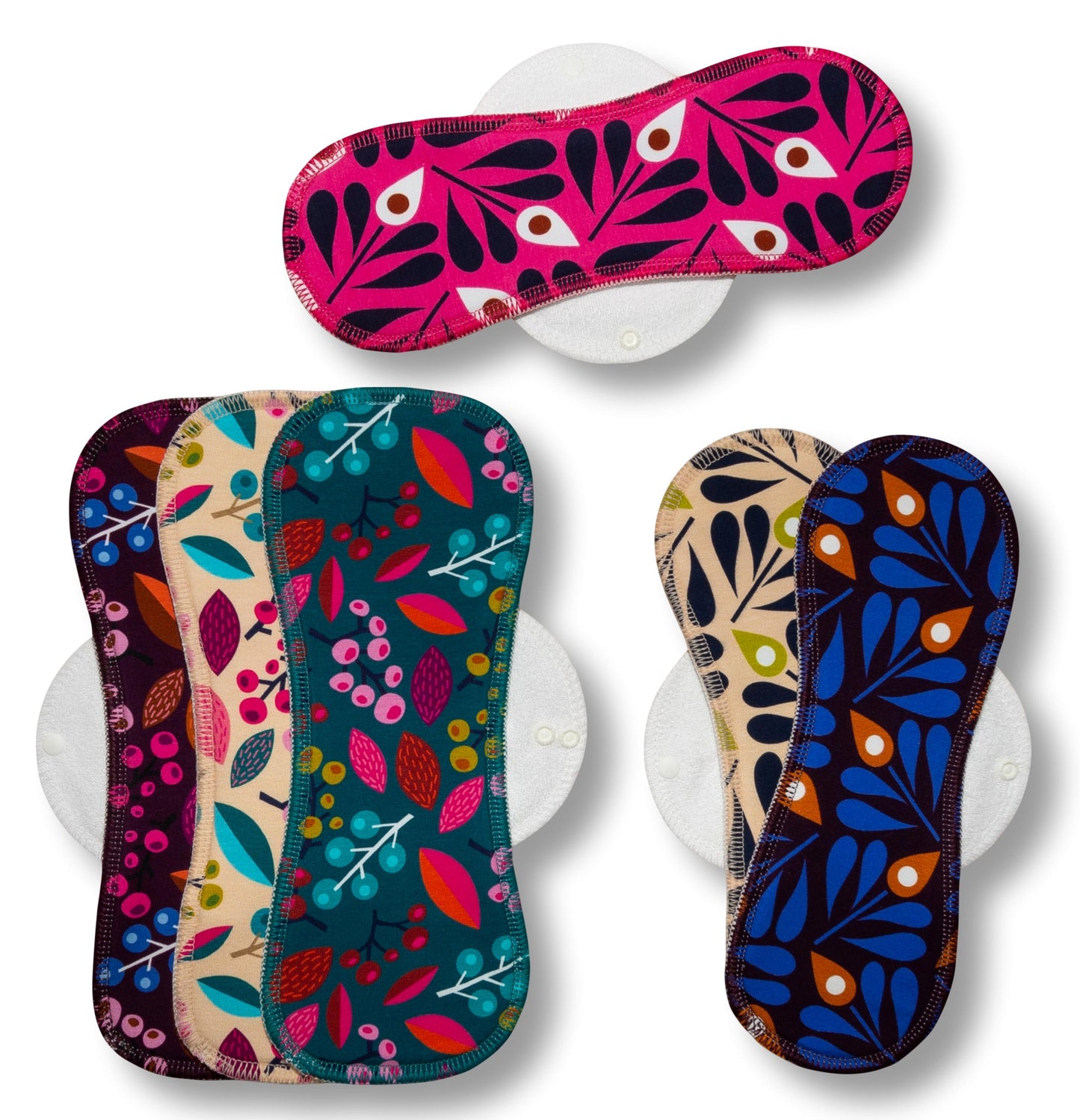 Racman Reusable Cloth Menstrual Pads for Period with Wings; Washable Sanitary Towels for Women, Girls and Teens, Organic Cotton or Bamboo Feminine Liners MADE IN EU; for light and heavy flow, incontinence; also proudly manufactured under other trusted brand names like Natissy